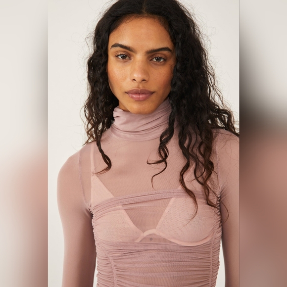 Free People Pink Long Sleeve Bodysuit - Picture 2 of 7
